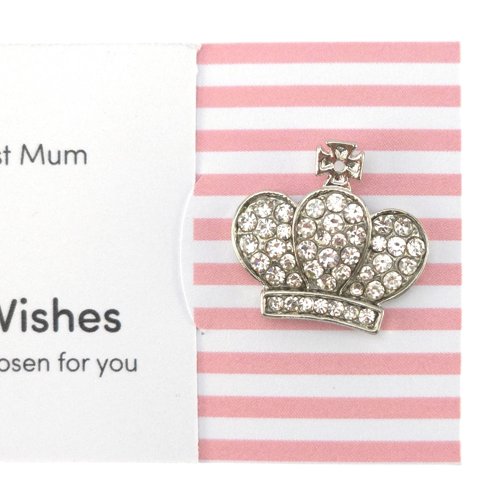 To The Best Mum | Diamante Crown | Button Wishes Sew On Token | Cracker Filler