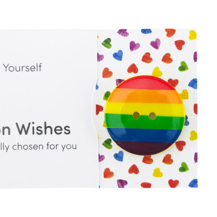 Be Yourself | Rainbow | Button Wishes Sew On Token | Little Gift | Cracker Filler
