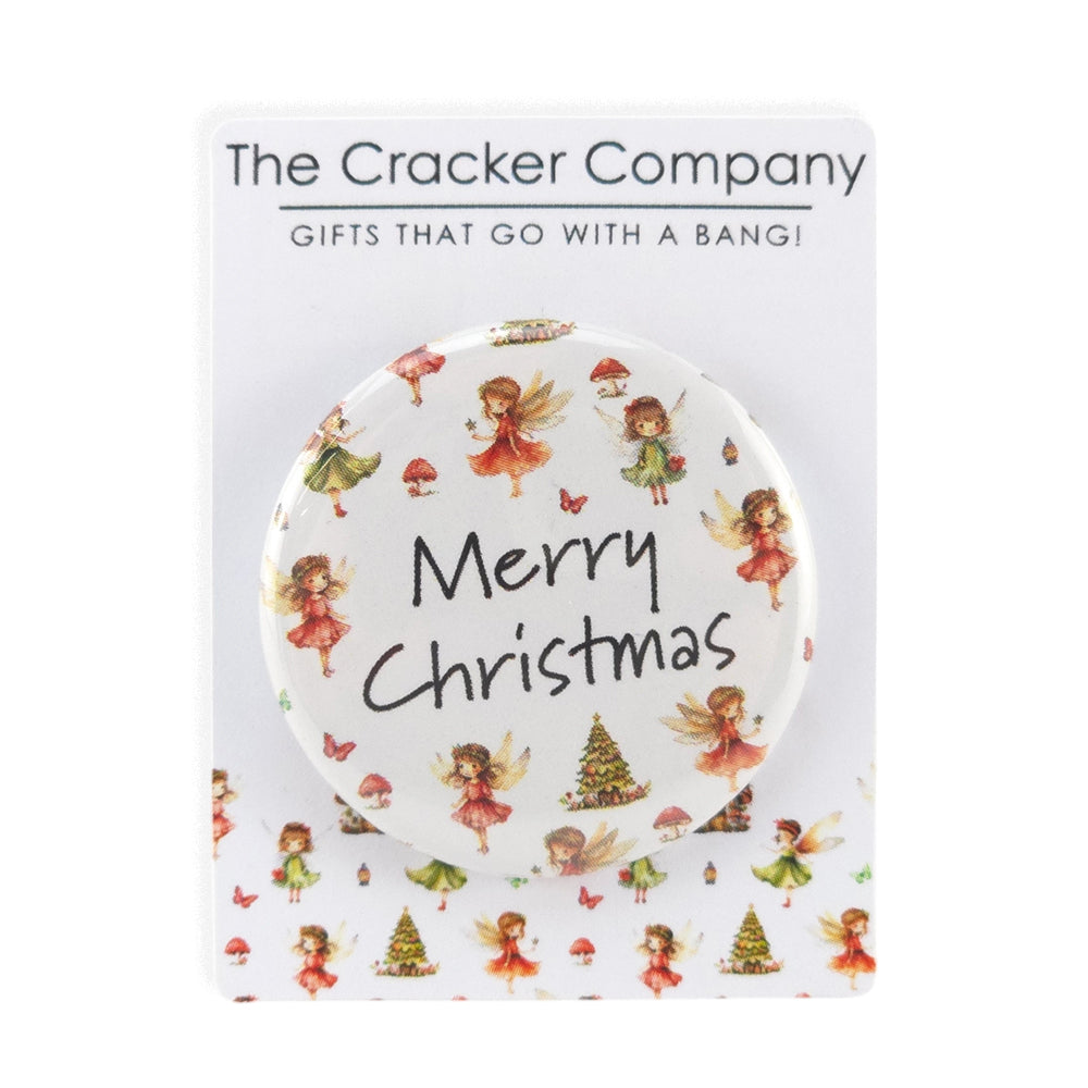 Christmas Fairies | Merry Christmas | 38mm Badge | Little Gift | Cracker Filler
