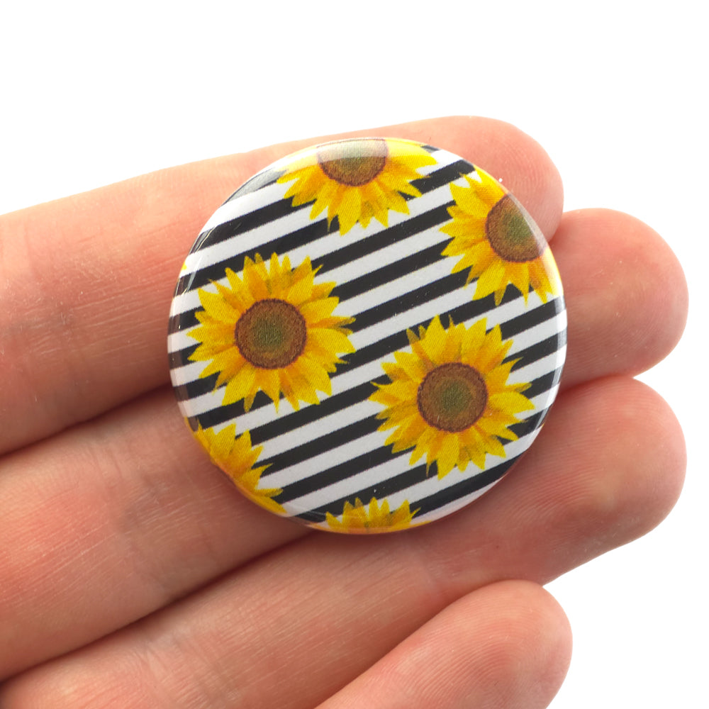 Bright Sunflower | 38mm Button Pin Badge | Little Gift | Cracker Filler