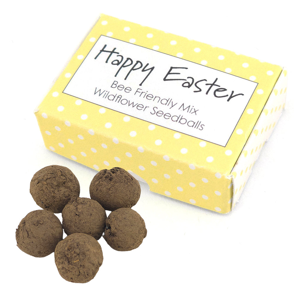 Happy Easter | Springtime Polka Dots | 6 Seedball Box | Bee Mix | Cracker Filler