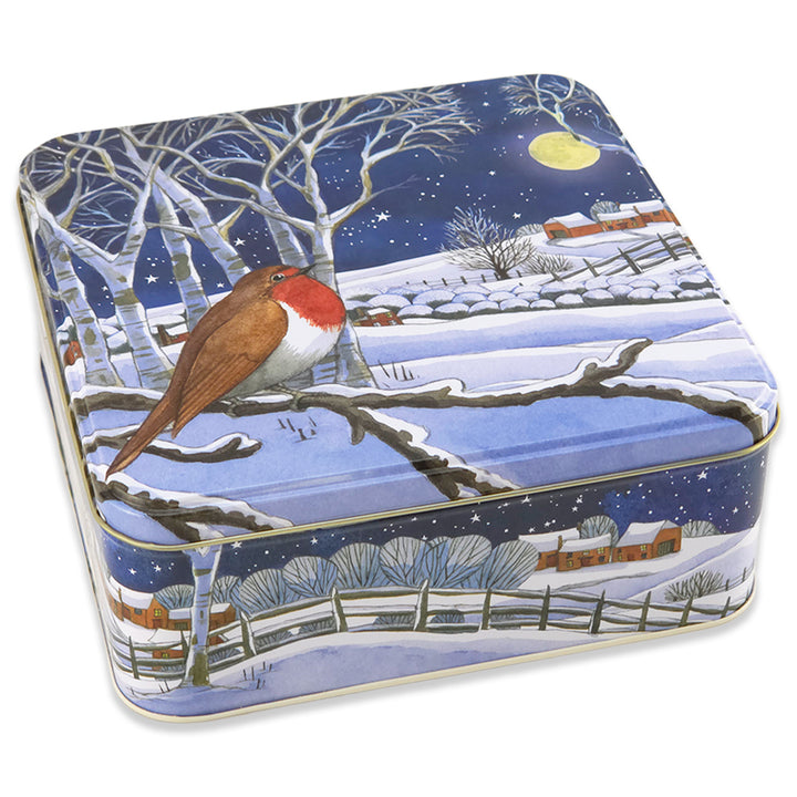 Midnight Robin | Emma Bridgewater Christmas Tin | 19cm Square