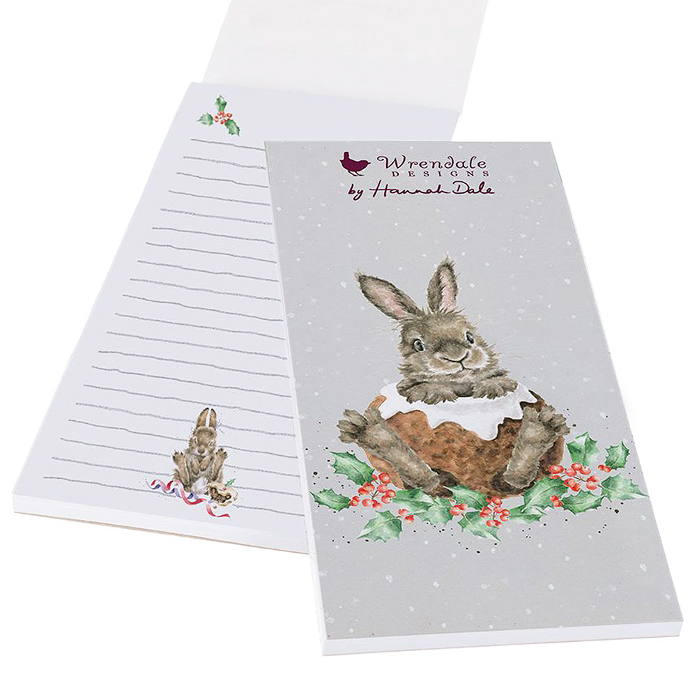 Little Christmas Pudding Rabbit | Magnetic Shopping List | Wrendale Designs