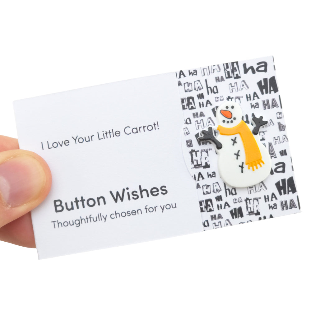 I Love Your Little Carrot! | Snowman | Button Wishes Sew On Token | Little Gift