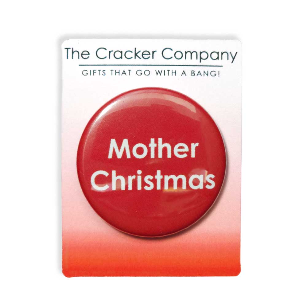 Mother Christmas | 38mm Button Pin Badge | Little Gift | Cracker Filler