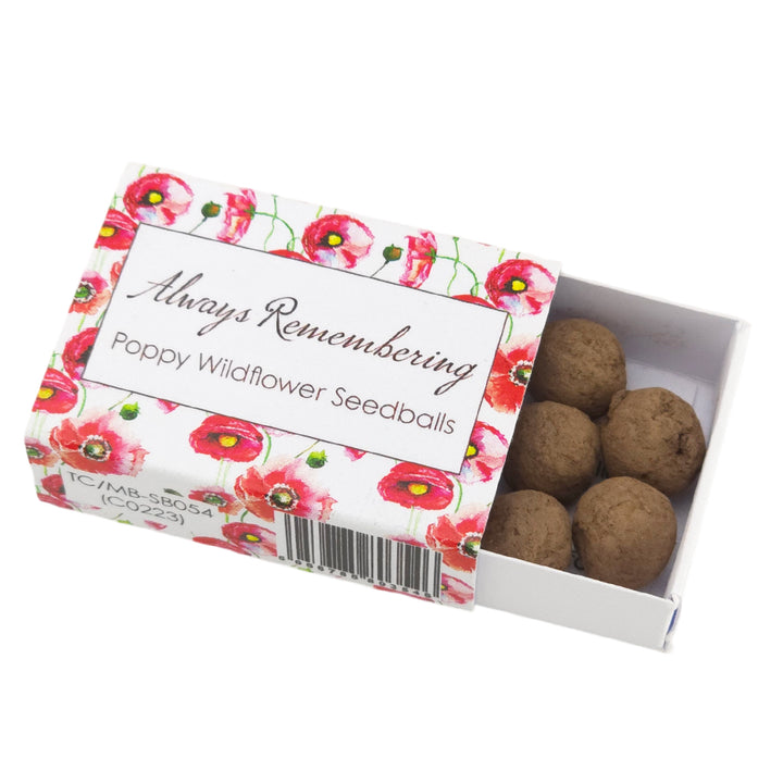 Always Remembering | Poppies | 6 Seedball Box | Cracker Filler | Little Gift