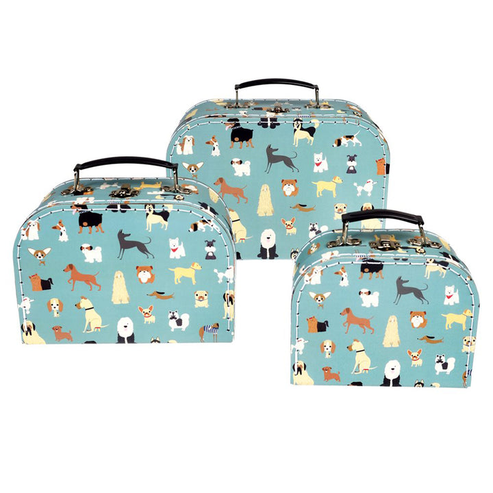 Best in Show Dog Design Mini Stacking Suitcase Storage Boxes - Set of 3