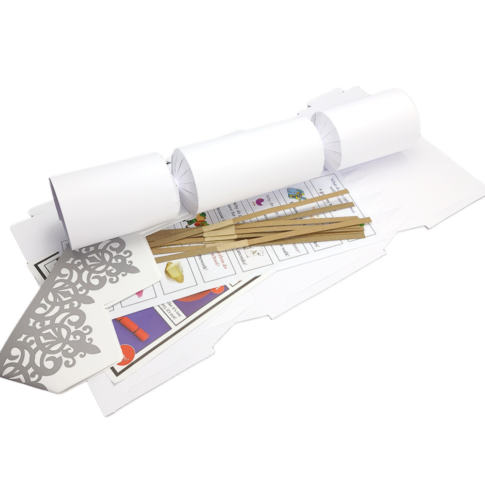 Basic White Make &amp; Fill Your Own DIY Recyclable Christmas Cracker Craft Kit