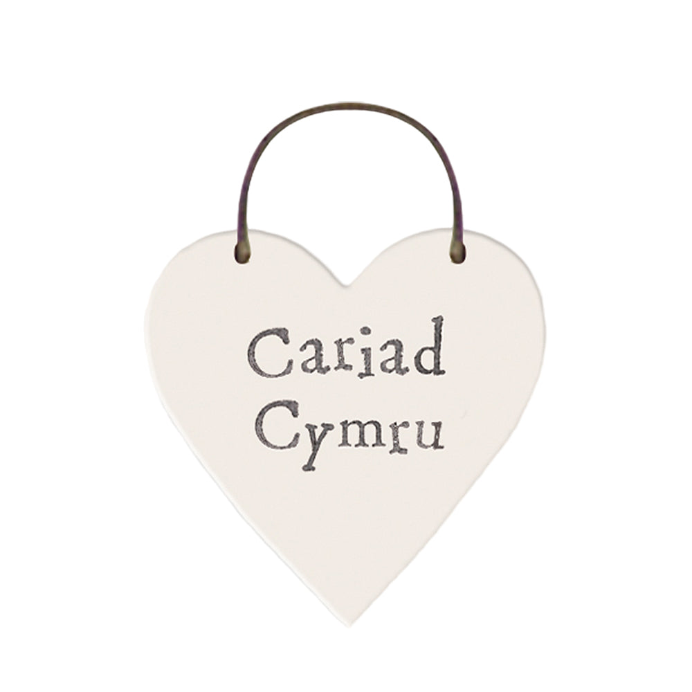 Cariad Cymru | Little Welsh Wooden Hanging Heart | Little Gift | Cracker Filler