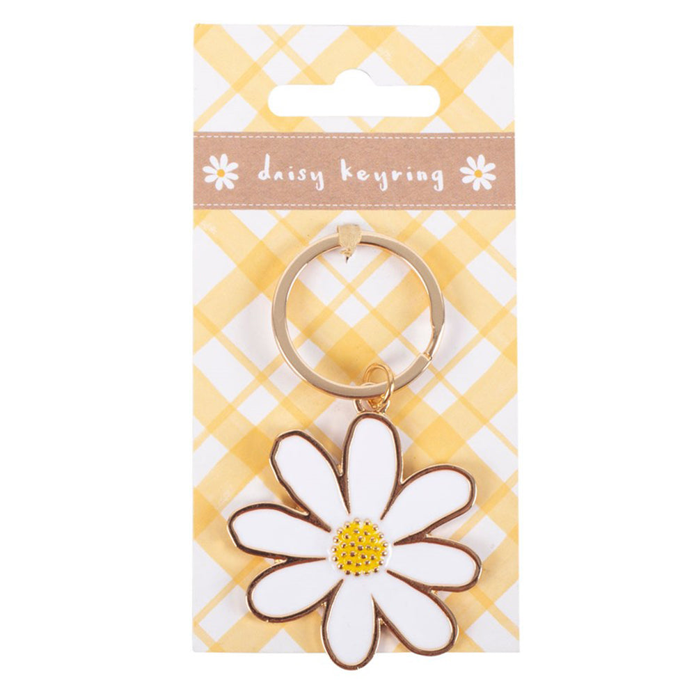 Pretty Daisy Flower Enamel Keyring | Little Gift | Cracker Filler