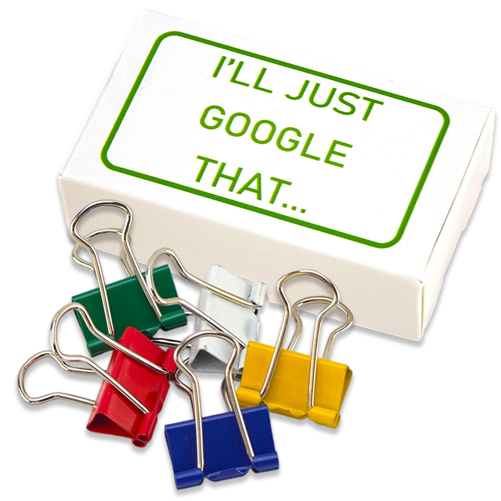 I'll Just Google That | Mini Box of Bulldog Clips | Office Banter | Cracker Filler