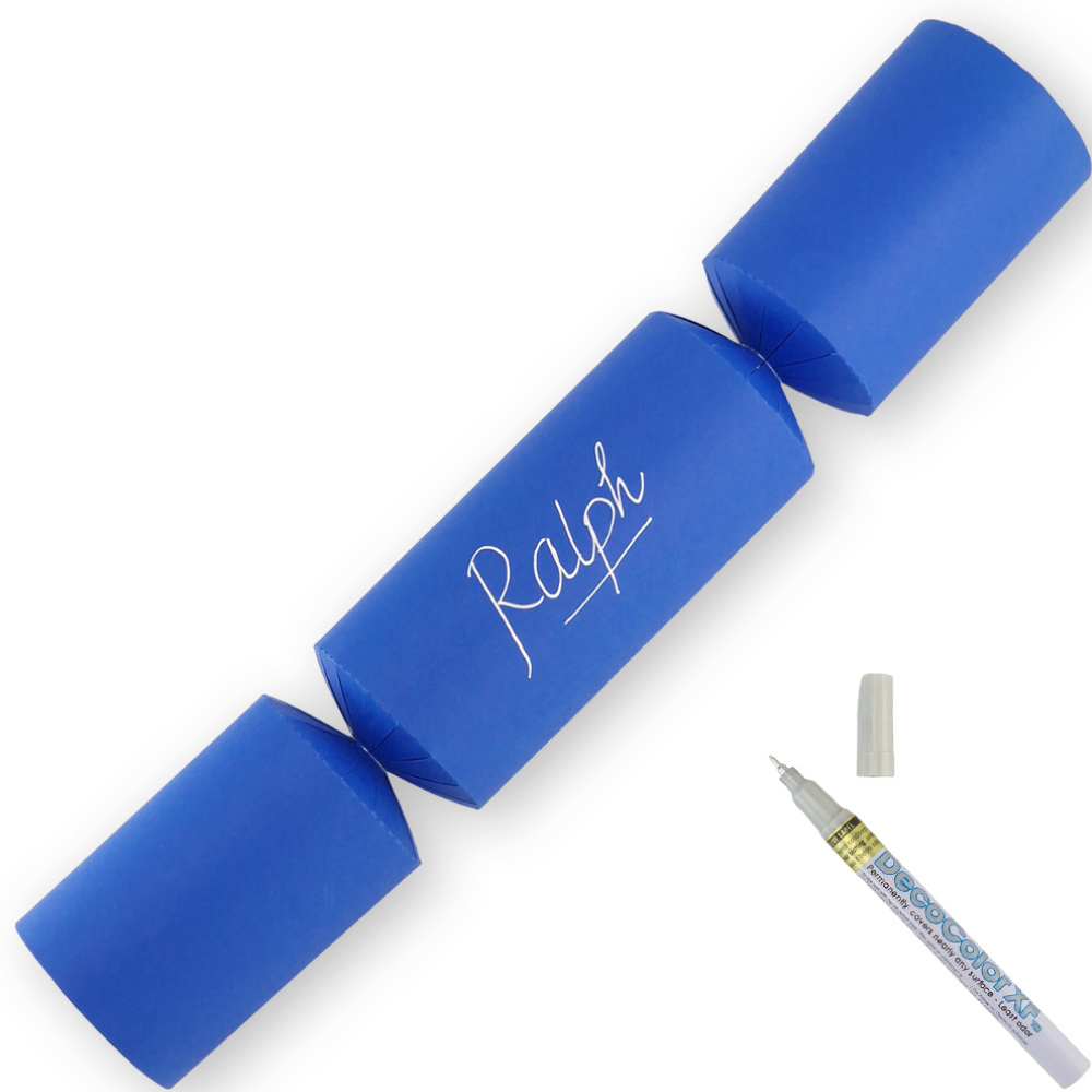 Royal Blue | 12 Personalise Your Own Crackers | Make &amp; Fill Your Own | With Pen