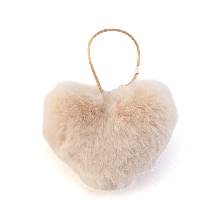 Hanging Faux Fur Pom Pom Heart | 6cm Wide | Little Gift | Cracker Filler