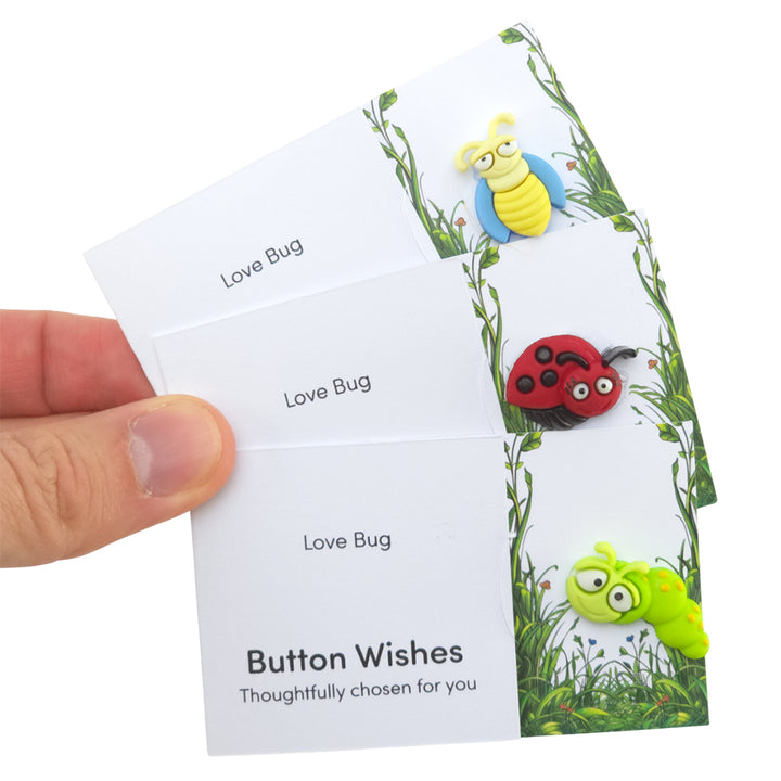 Love Bug | Button Wishes Sew On Token | Single | Little Gift | Cracker Filler