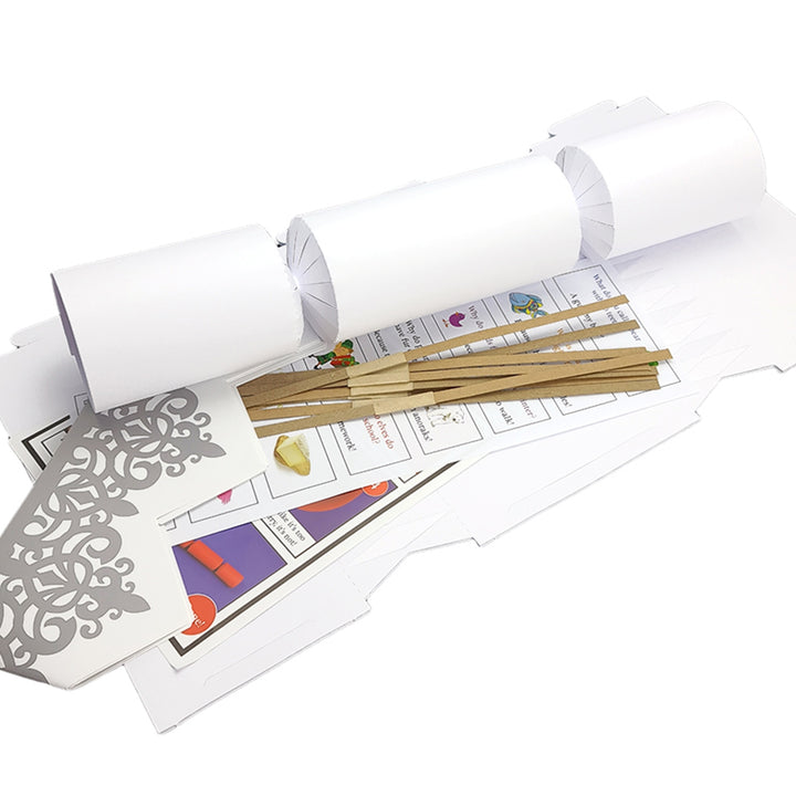 Basic White Make &amp; Fill Your Own DIY Recyclable Christmas Cracker Craft Kit