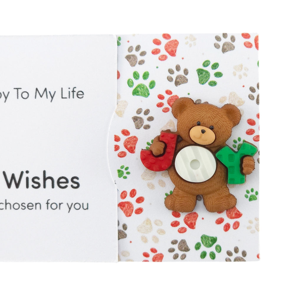 You Bring Joy to My Life | Christmas | Button Wishes Sew On Token | Little Gift