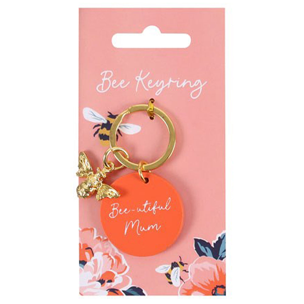 Bee-utiful Mum Keyring | Golden Bee | Little Gift | Cracker Filler