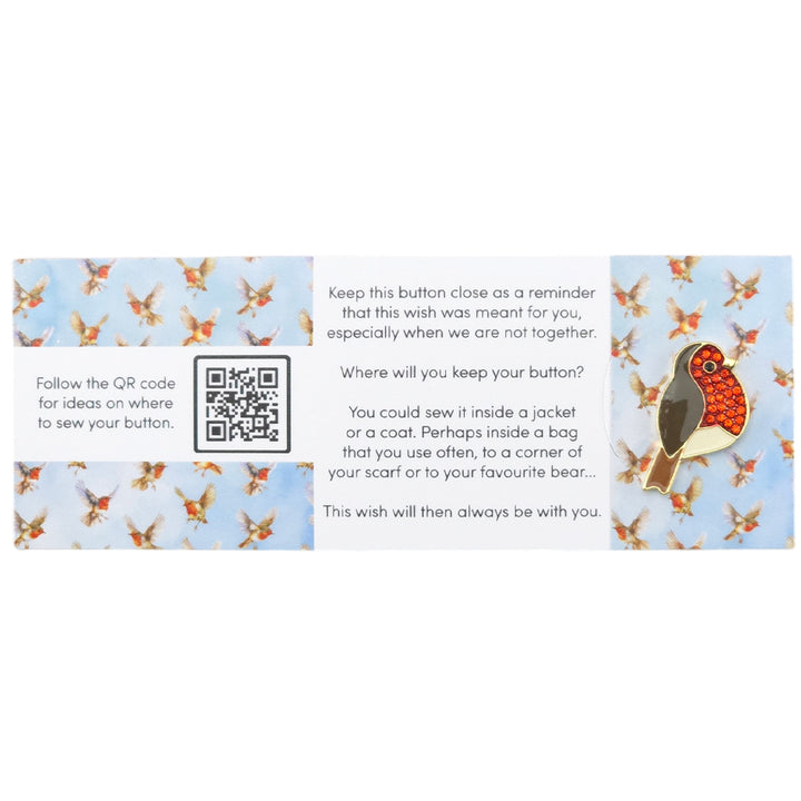Loved Ones are Here, Robins Are Near | Button Wishes Sew On Token | Little Gift