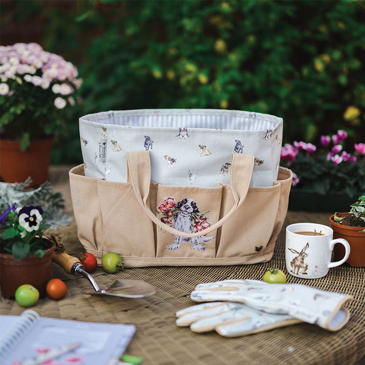 Large Fabric Dog Friends Garden Tool Bag | Gardening Gift | Wrendale Designs