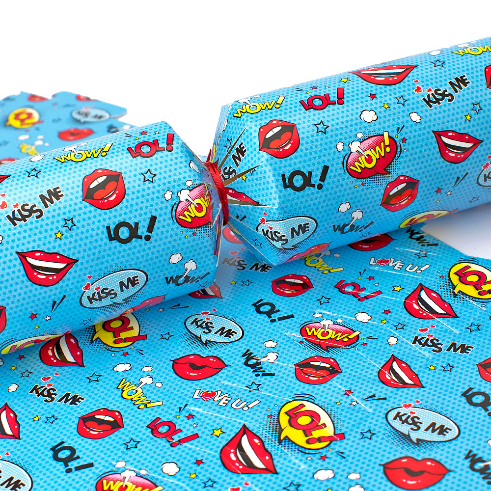 6 Large Pop Art Kiss Crackers - Make & Fill Your Own Kit