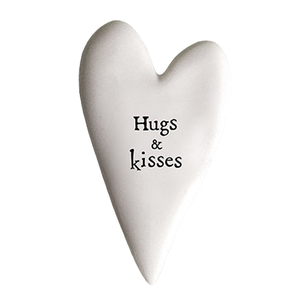 Hugs & Kisses | Little Ceramic Heart Token | Mini Gift | Cracker Filler