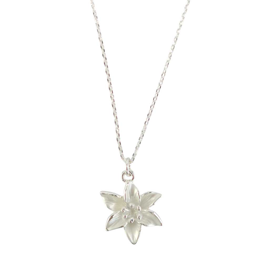 Petit Lily Flower | Pendant on Chain | Pearl White | Little Gift | Cracker Filler