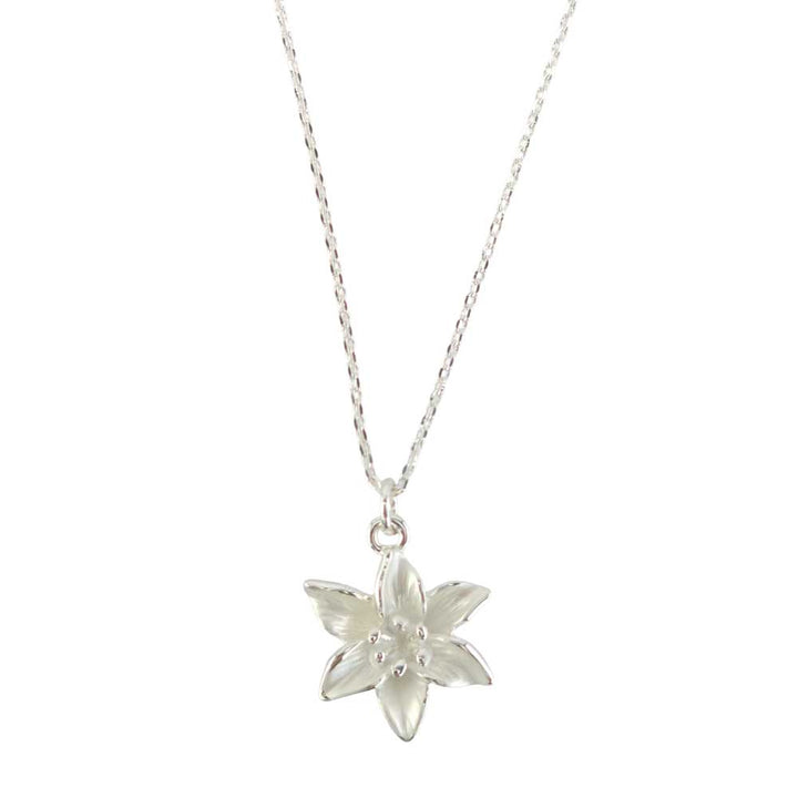 Petit Lily Flower | Pendant on Chain | Pearl White | Little Gift | Cracker Filler