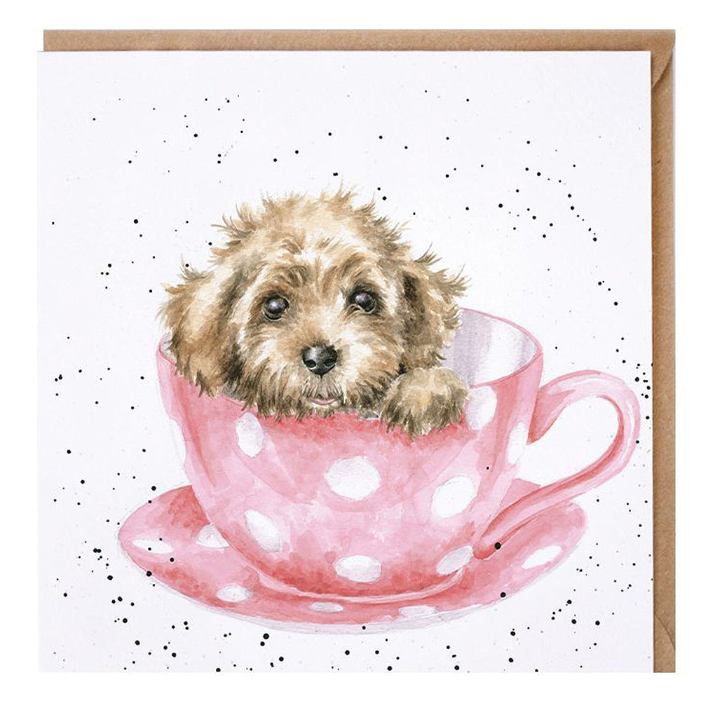 Teacup Puppy Dog | Blank Card | 15x15cm | Wrendale Designs