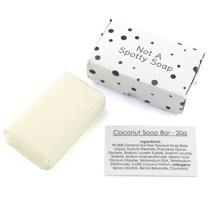 Not a Spotty Soap! | Coconut | 20g Travel Soap Bar | Little Gift | Cracker Filler