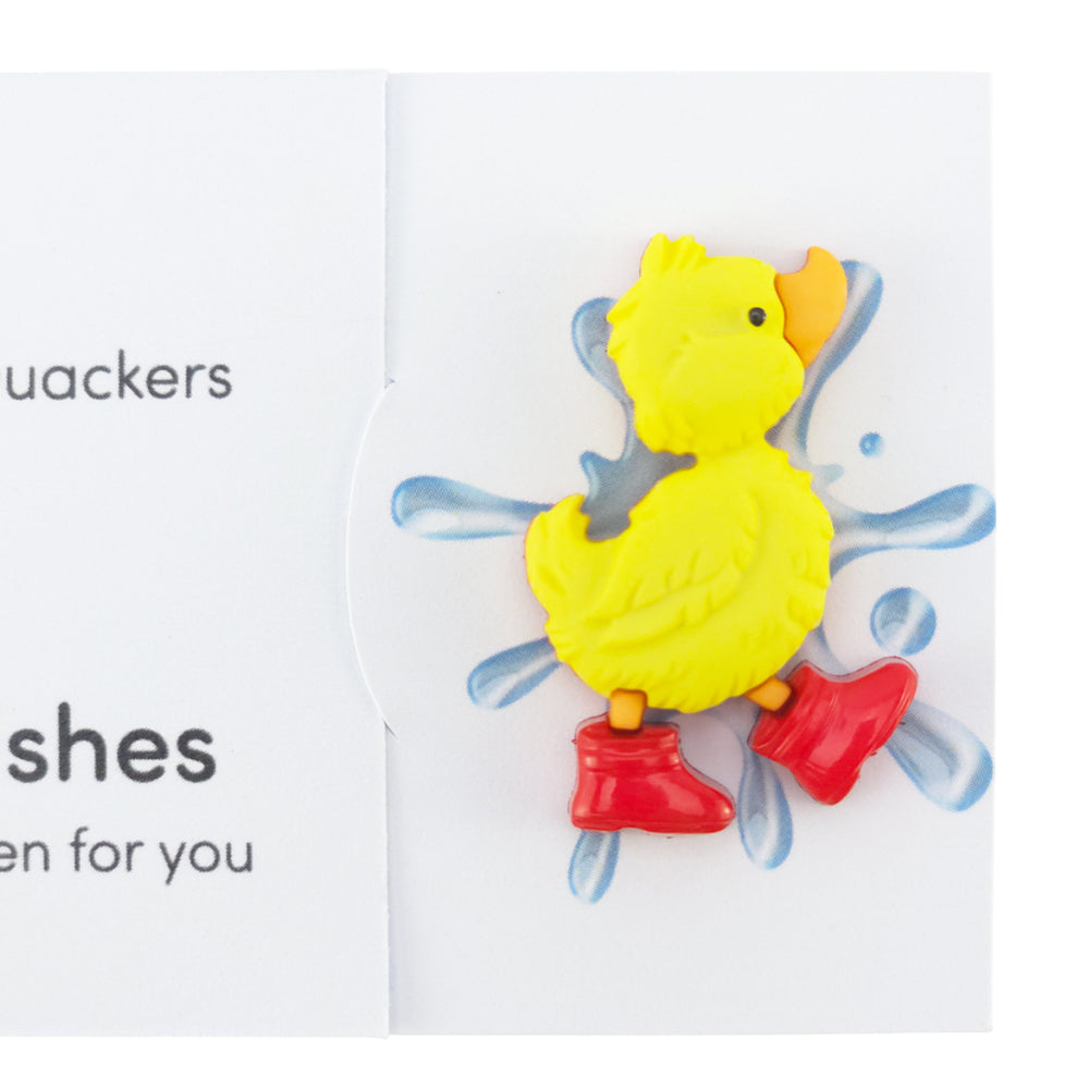 You Drive Me Quackers | Duck | Button Wishes Sew On Token | Cracker Filler