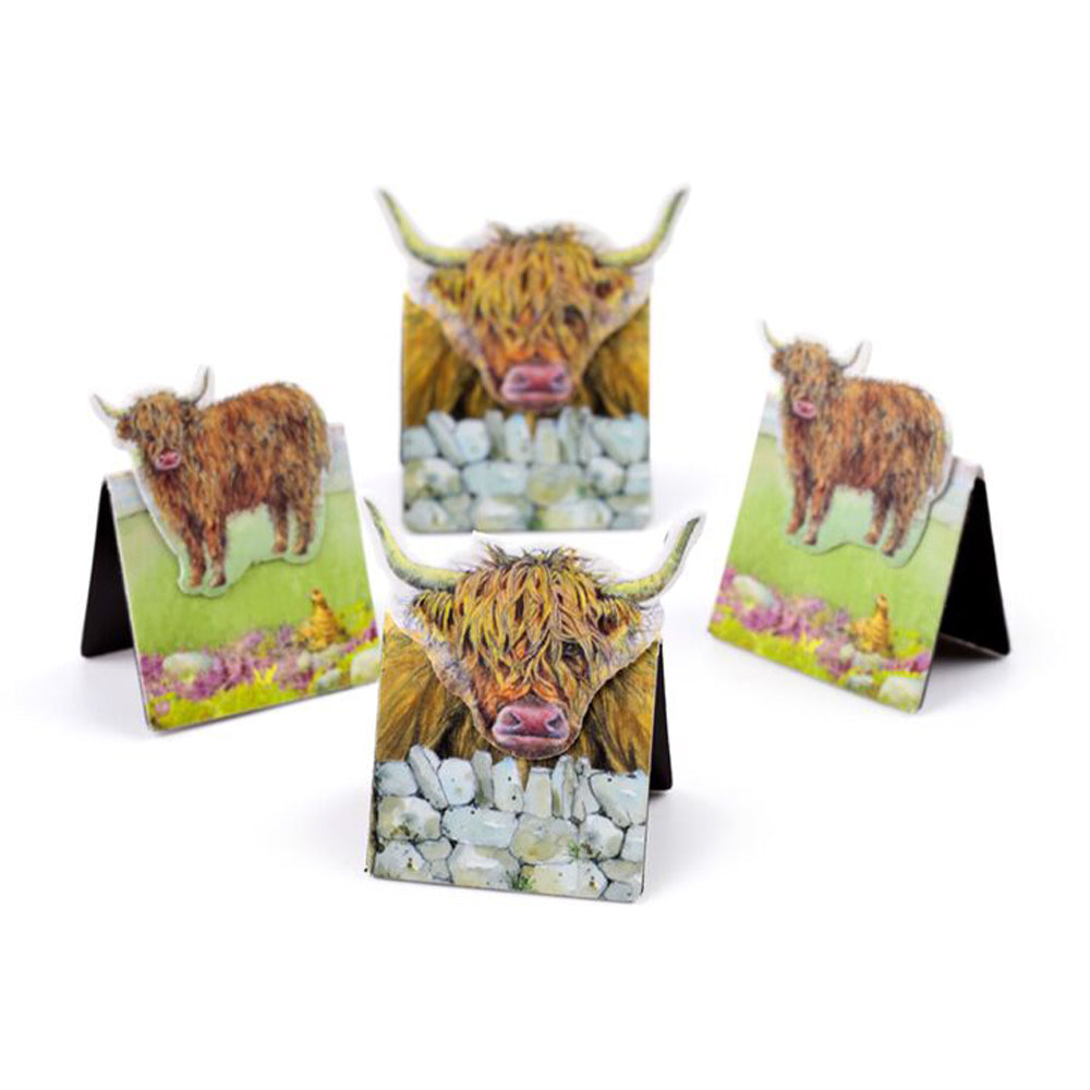 Highland Cow | Magnetic Bookmarks | Set of 4 | Little Gift
