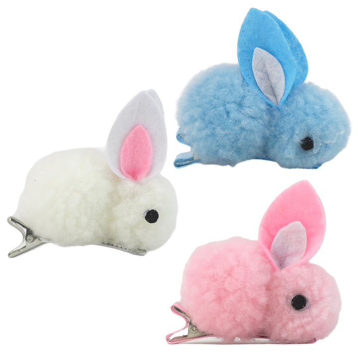 Pom Pom Bunny Hair Clip for Girls | Single | Little Gift | Cracker Filler