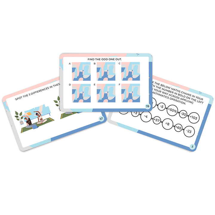 Mindfulness Brain Training Puzzles | Chunky Pack of 100 Cards | Calming Gift Idea