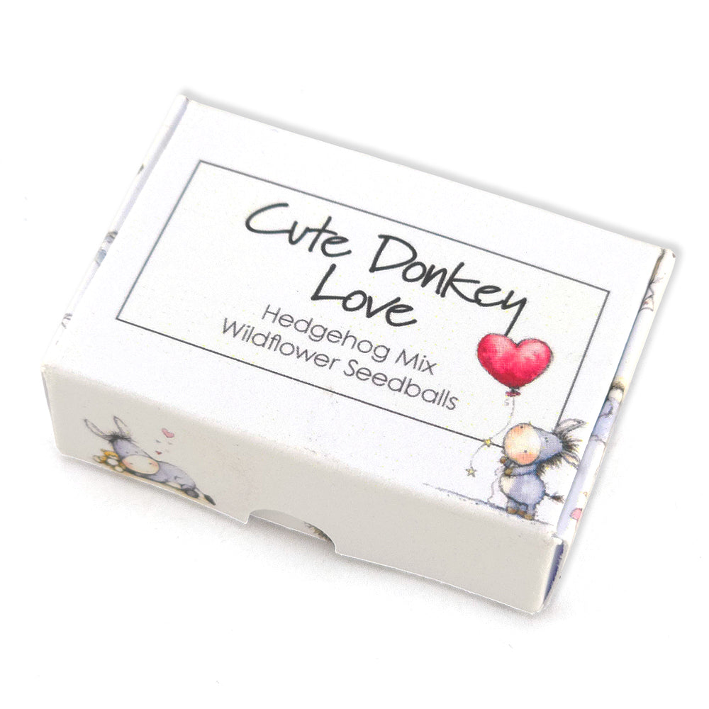 Cute Donkey Love | Hedgehog Friendly Seedball Box | Valentines Cracker Gift