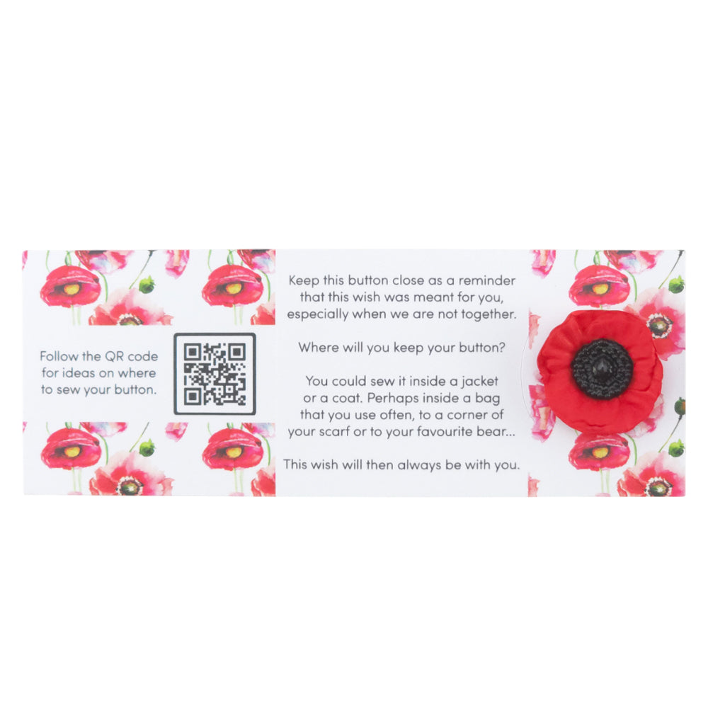 Special Memories | Poppy | Button Wishes Sew On Token | Cracker Filler