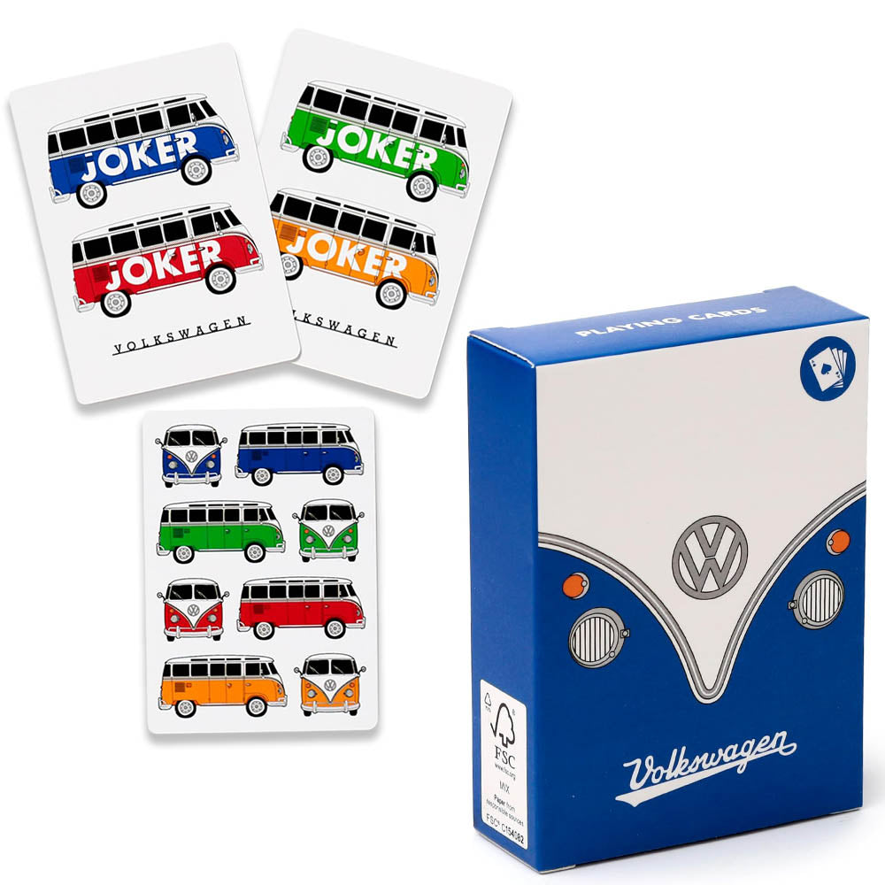 Blue Volkswagen VW T1 Camper | Themed Playing Cards | Little Gift