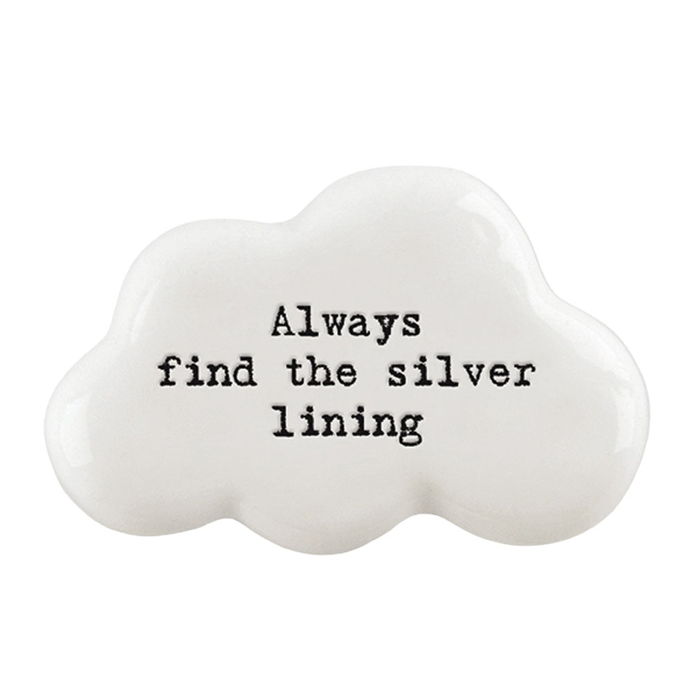 Always Find The Silver Lining | Ceramic Cloud Token | Little Gift | Cracker Filler