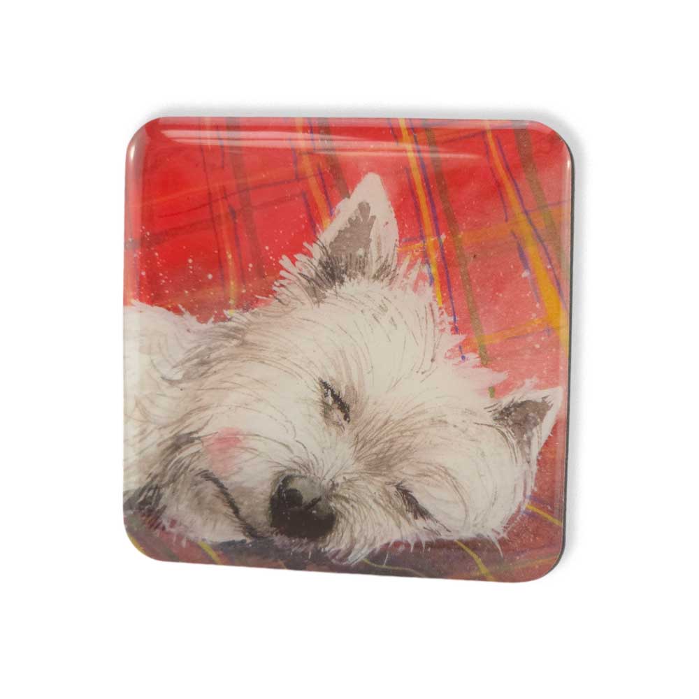 Sleepy West Highland Terriers | Fridge Magnet | Little Gift | Cracker Filler