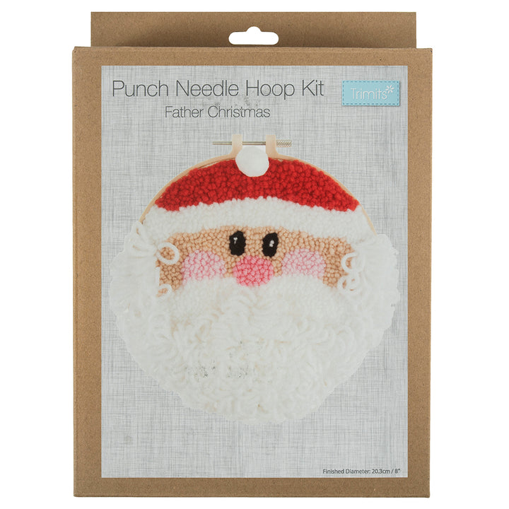 Santa Punch Needle Hoop Craft Kit | Father Christmas | Boxed Gift