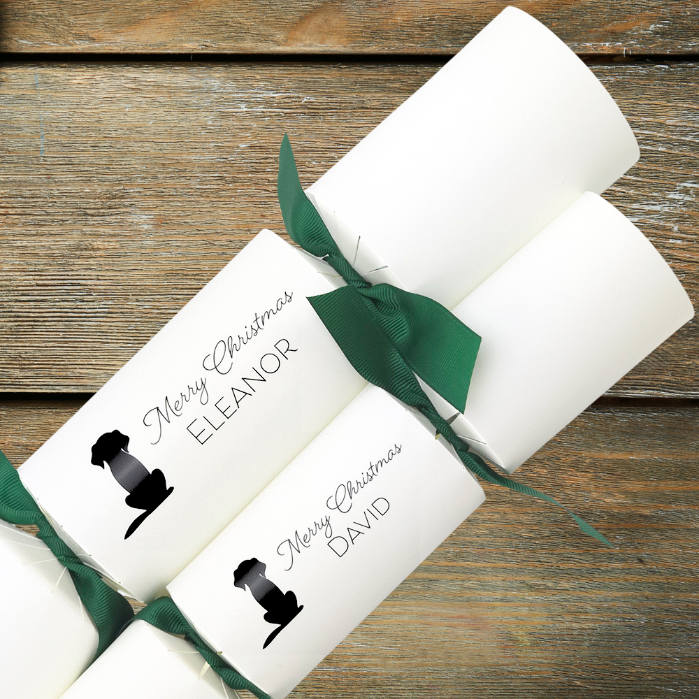 Personalised Dog Silhouette Crackers Craft Kit | Add Your Own Names | Minimum 4