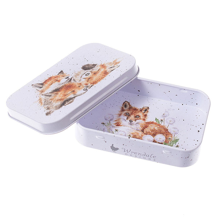 Cuddling Foxes | 9cm Wrendale Lidded Tin | Cracker Filler | Little Gift