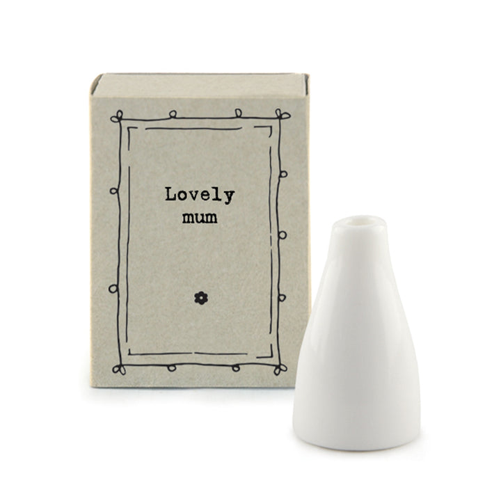 Lovely Mum | Mini Vase in a Matchbox | Little Gift | Cracker Filler