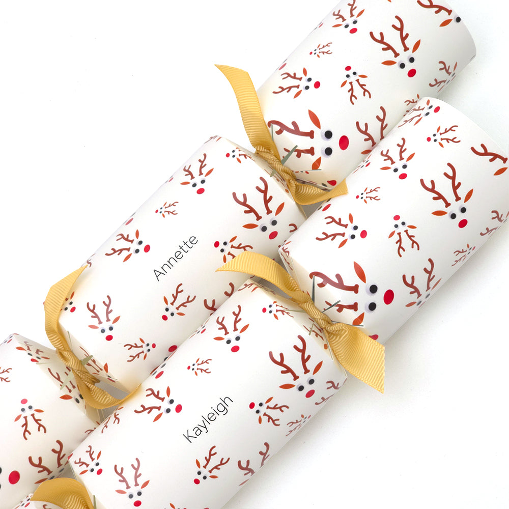 Personalised Cracker Making Craft Kit | Googly Rudolph | Makes 4 or 6 Crackers