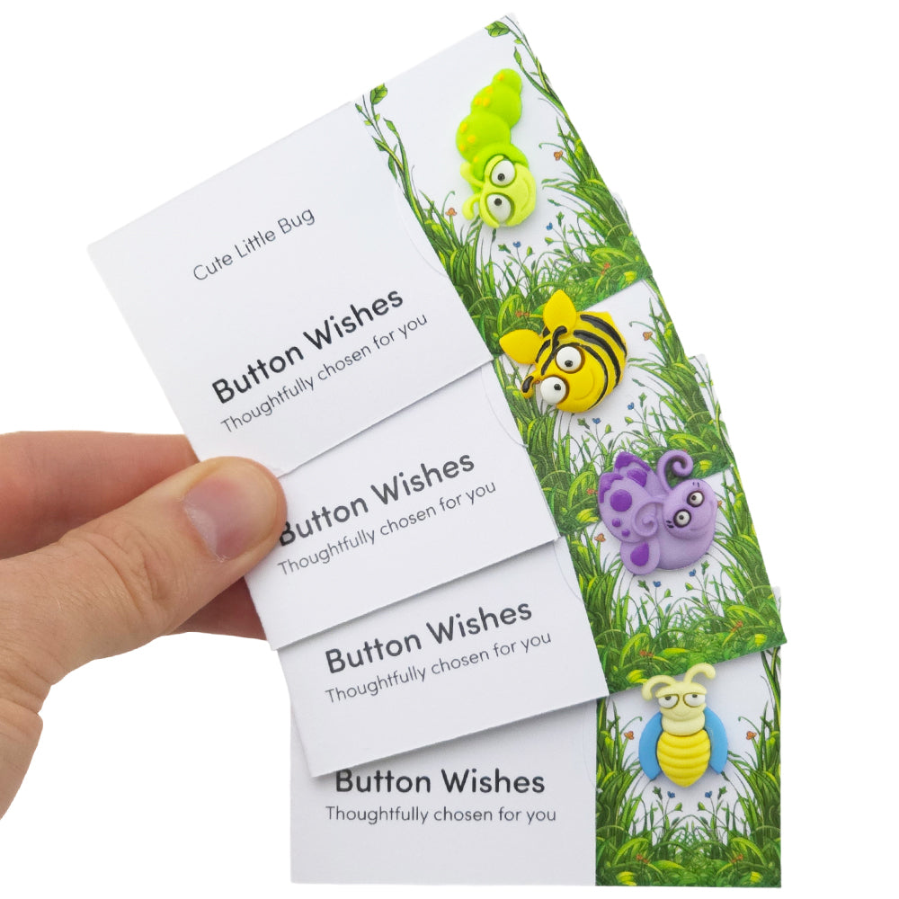 Cute Little Bug | Button Wishes Sew On Token | Little Gift | Cracker Filler