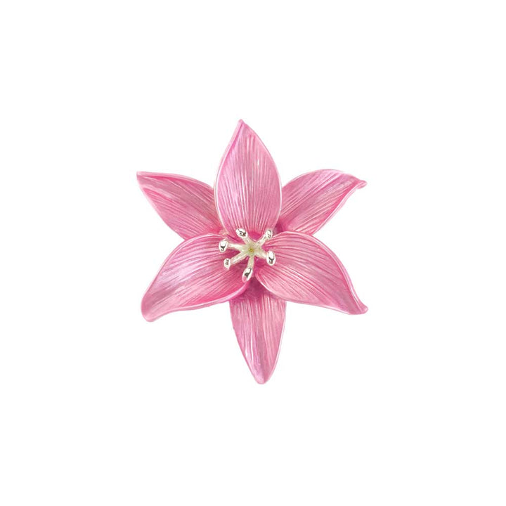 Lily Brooch | Pearlescent Pink | 3.8cm Wide | Little Gift | Cracker Filler