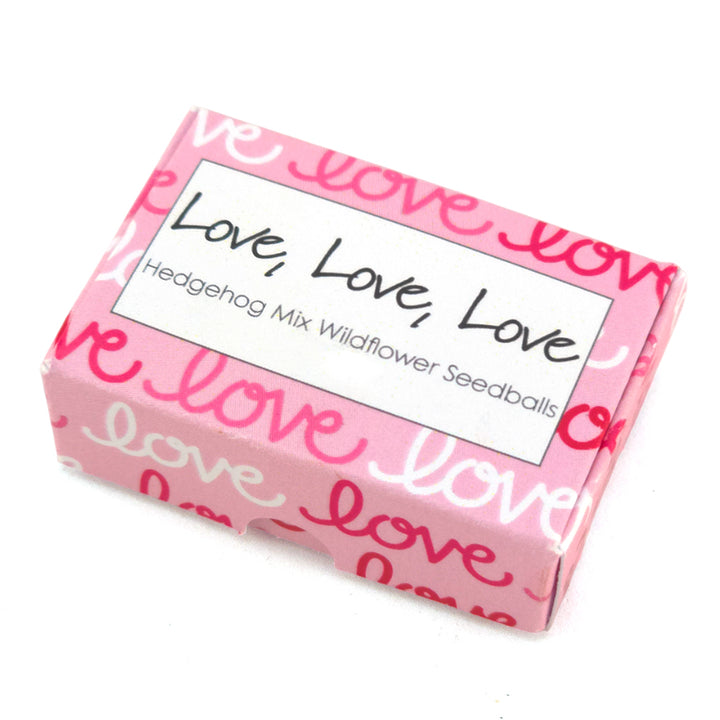 Love Love Love | Hedgehog Friendly Seedball Box | Valentines Cracker Filler Gift