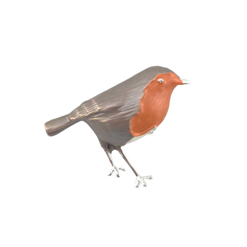 Large Red Robin | Silver Tone Brooch | Little Gift | Cracker Filler