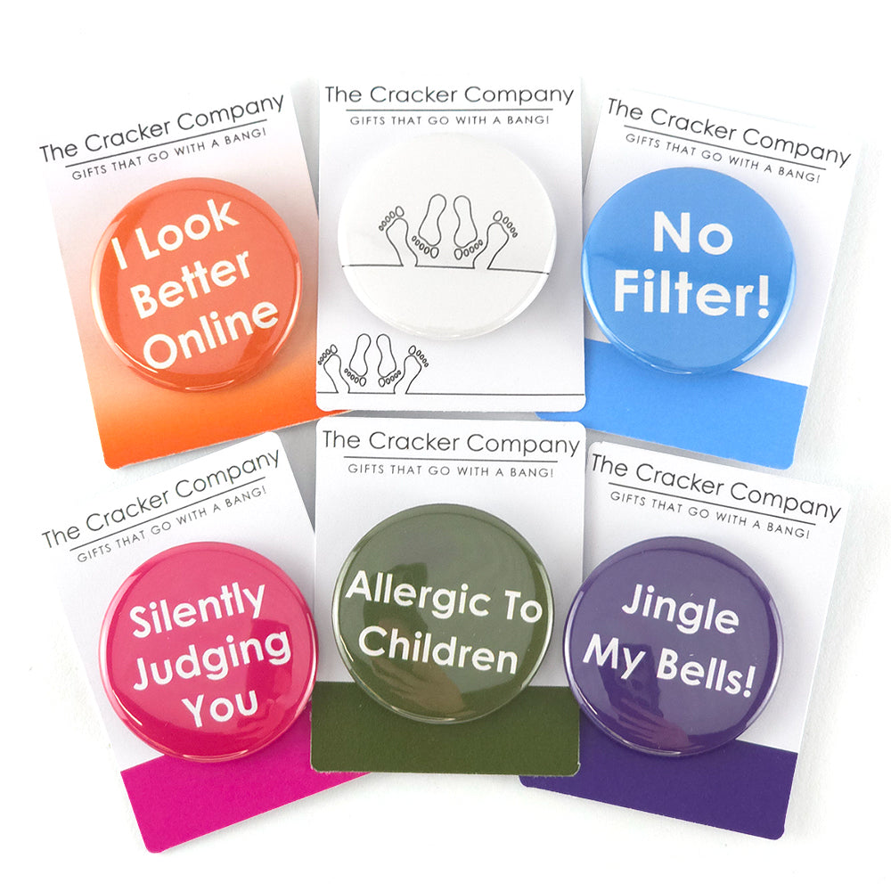 Cheeky Badges for Adults | Bundle of 6 Cracker Filllers | Cracker Making Gifts