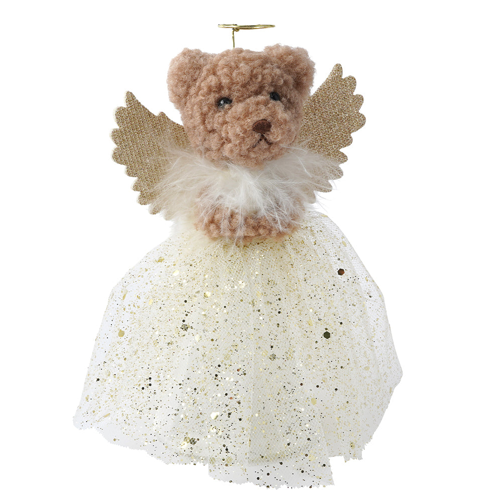 Gold | Teddy Bear Angel | Christmas Tree Topper  | 17cm Tall