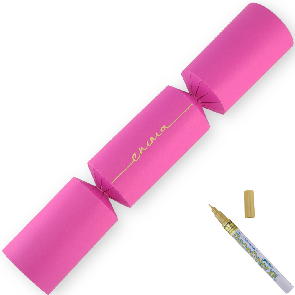 Shocking Pink | 12 Personalise Your Own Crackers | Make &amp; Fill Your Own With Pen